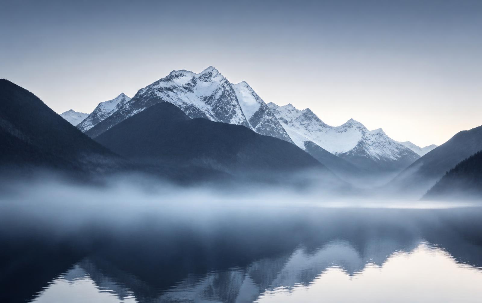 Swiss alpine landscape at dawn